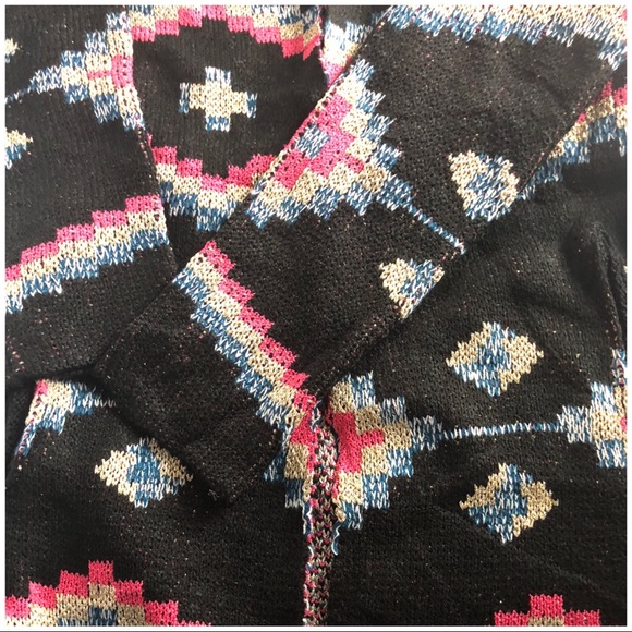 Tribal Aztec Print Boho Open Cardigan Sweater NWT - Picture 4 of 5